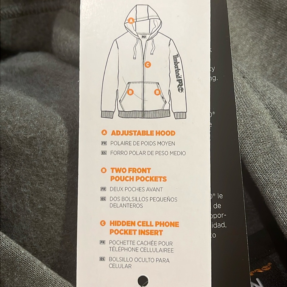 Timberland Pro Rain Repel Sport Full Zip Hoodie Sweatshirt Jacket Mens 3XLT Tall - Picture 16 of 16